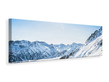 Laden Sie das Bild in den Galerie-Viewer, Leinwandbild Panorama Bergpanorama im Schnee
