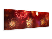 Laden Sie das Bild in den Galerie-Viewer, Leinwandbild Panorama Buntes Feuerwerk