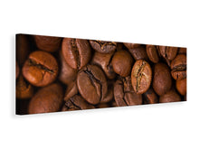 Laden Sie das Bild in den Galerie-Viewer, Leinwandbild Panorama Close Up Kaffeebohnen