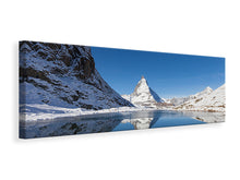 Laden Sie das Bild in den Galerie-Viewer, Leinwandbild Panorama Der Riffelsee am Matterhorn