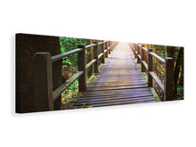 Laden Sie das Bild in den Galerie-Viewer, Leinwandbild Panorama Die Brücke im Wald