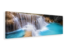 Laden Sie das Bild in den Galerie-Viewer, Leinwandbild Panorama Glücklicher Wasserfall