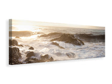 Laden Sie das Bild in den Galerie-Viewer, Leinwandbild Panorama Meeresbrandung