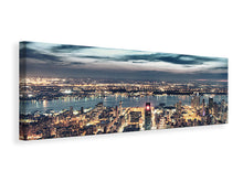 Laden Sie das Bild in den Galerie-Viewer, Leinwandbild Panorama Skyline Manhattan Citylights