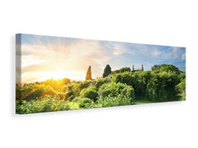 Laden Sie das Bild in den Galerie-Viewer, Leinwandbild Panorama Sonnenaufgang im Park