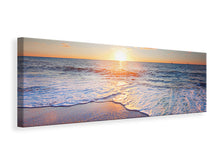 Laden Sie das Bild in den Galerie-Viewer, Leinwandbild Panorama Sonnenuntergang am Horizont