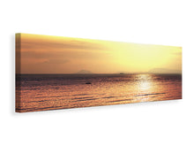 Laden Sie das Bild in den Galerie-Viewer, Leinwandbild Panorama Sonnenuntergang an der See