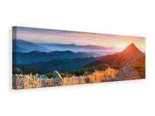 Laden Sie das Bild in den Galerie-Viewer, Leinwandbild Panorama Sonnenuntergang in den Alpen