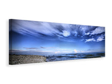 Laden Sie das Bild in den Galerie-Viewer, Leinwandbild Panorama Strandwellen