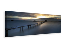 Laden Sie das Bild in den Galerie-Viewer, Leinwandbild Panorama Abendstimmung am langen Steg