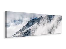 Laden Sie das Bild in den Galerie-Viewer, Leinwandbild Panorama Bergsicht mit Wolken