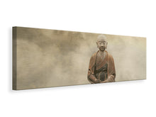 Laden Sie das Bild in den Galerie-Viewer, Leinwandbild Panorama Buddha im nebulösen Licht