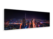 Laden Sie das Bild in den Galerie-Viewer, Leinwandbild Panorama Die bunten Lichter von Dubai
