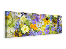 Laden Sie das Bild in den Galerie-Viewer, Leinwandbild Panorama Frische Frühlingsblumen