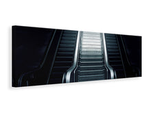 Laden Sie das Bild in den Galerie-Viewer, Leinwandbild Panorama Rolltreppe in der Dunkelheit