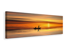 Laden Sie das Bild in den Galerie-Viewer, Leinwandbild Panorama Romantischer Sonnenuntergang auf dem Meer
