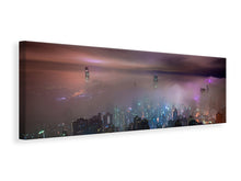 Laden Sie das Bild in den Galerie-Viewer, Leinwandbild Panorama Smog in Hong Kong