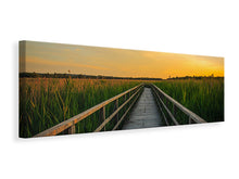 Laden Sie das Bild in den Galerie-Viewer, Leinwandbild Panorama Sonnenuntergang in den Feldern