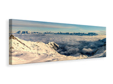Laden Sie das Bild in den Galerie-Viewer, Leinwandbild Panorama Über den Wolken im Schnee