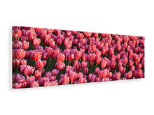Laden Sie das Bild in den Galerie-Viewer, Leinwandbild Panorama Üppiges Tulpenfeld